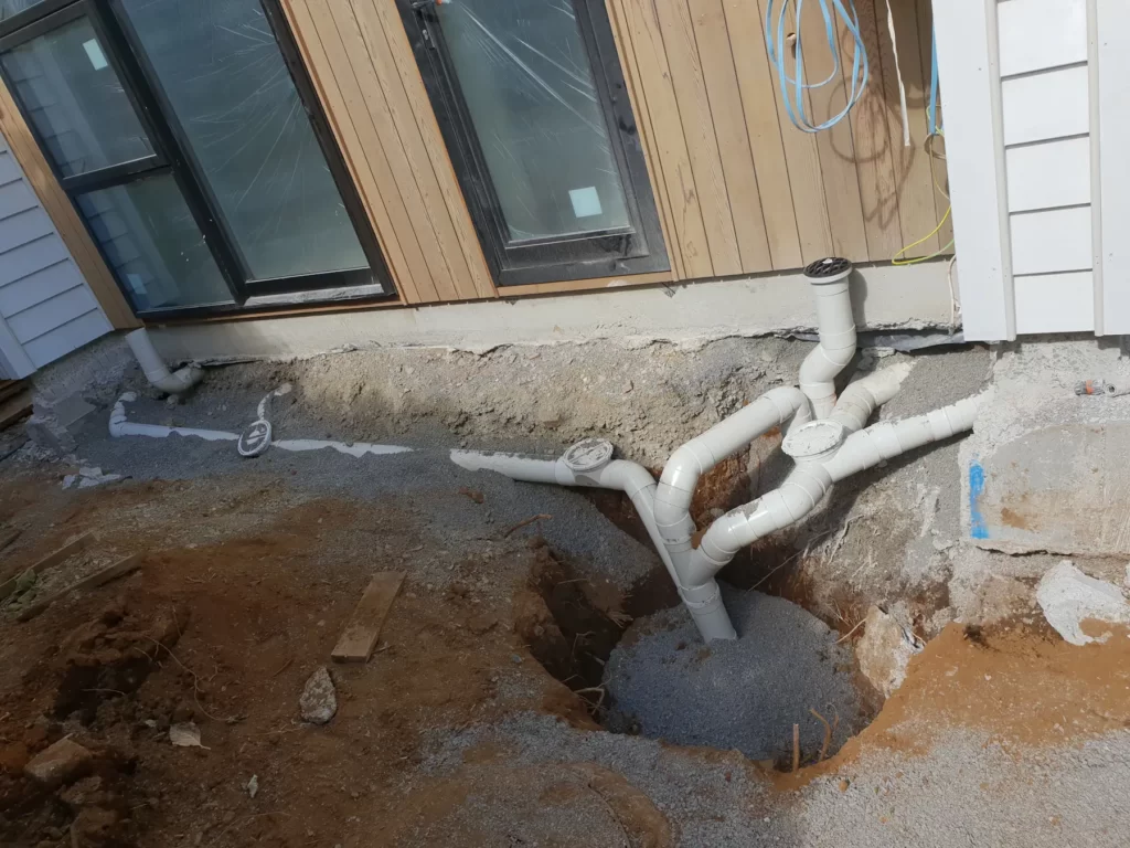 uncovered image of new residential drainage installation in auckland